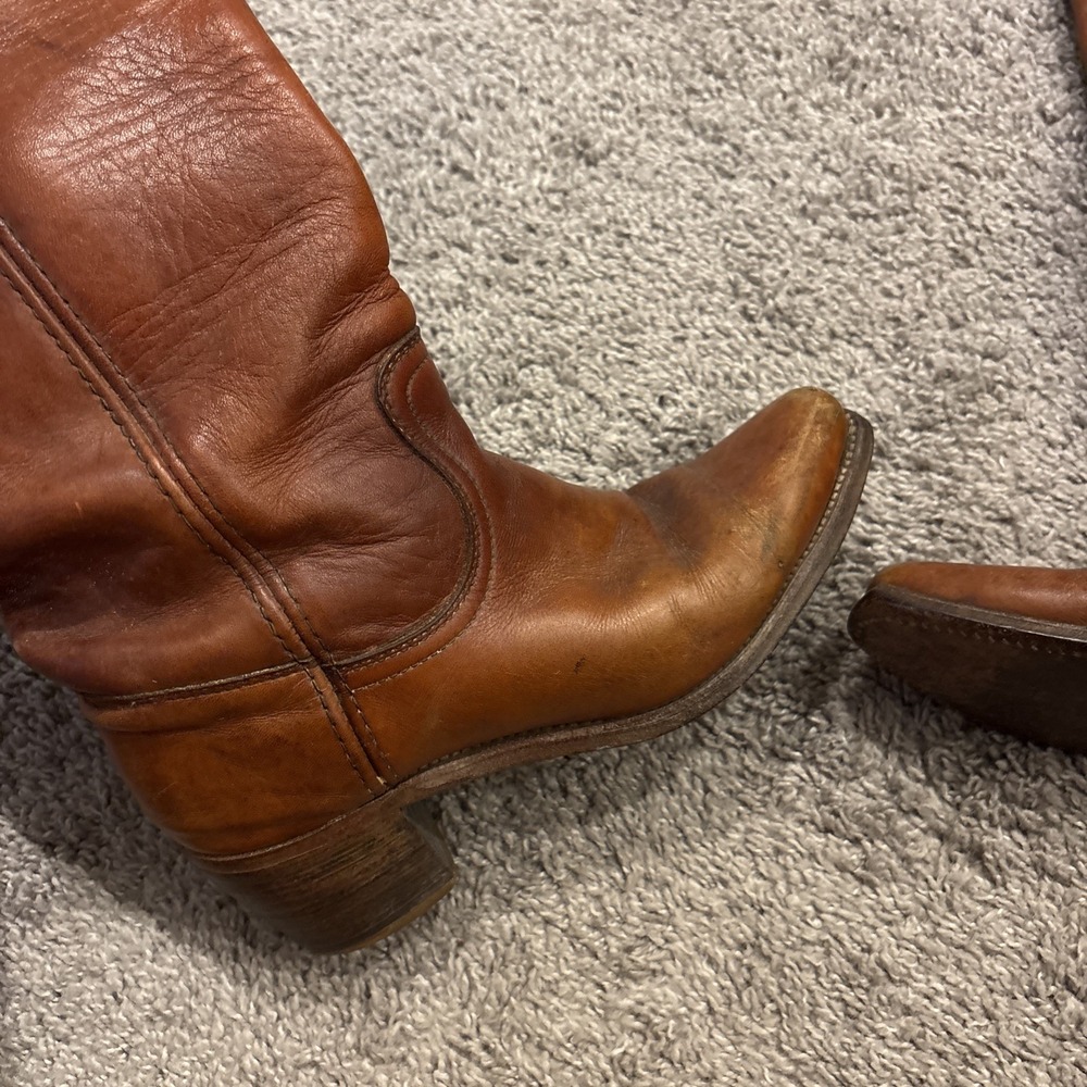 Vintage 70s FRYE Black Label Campus Boots 8760 Made in USA Leather Women's 6.5 B - Picture 4 of 16